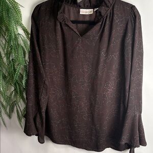 Belle by Kim Gravel Dark Brown Blouse